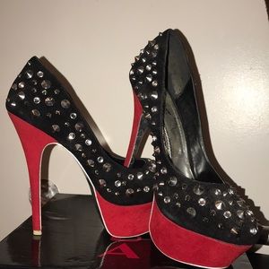 Studded Black & Red Pumps....Size 11